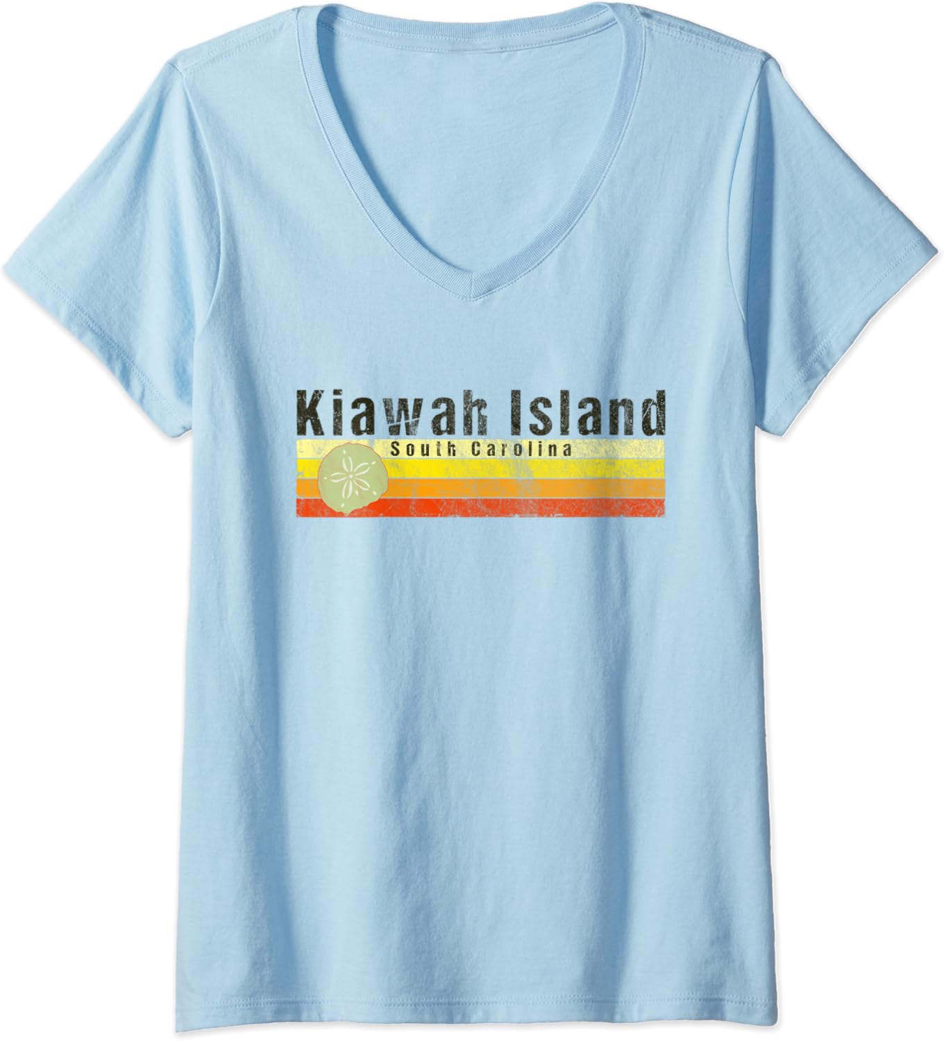 Womens Kiawah Island, SC Vintage Vacation Beach VNeck TShirt Clothing